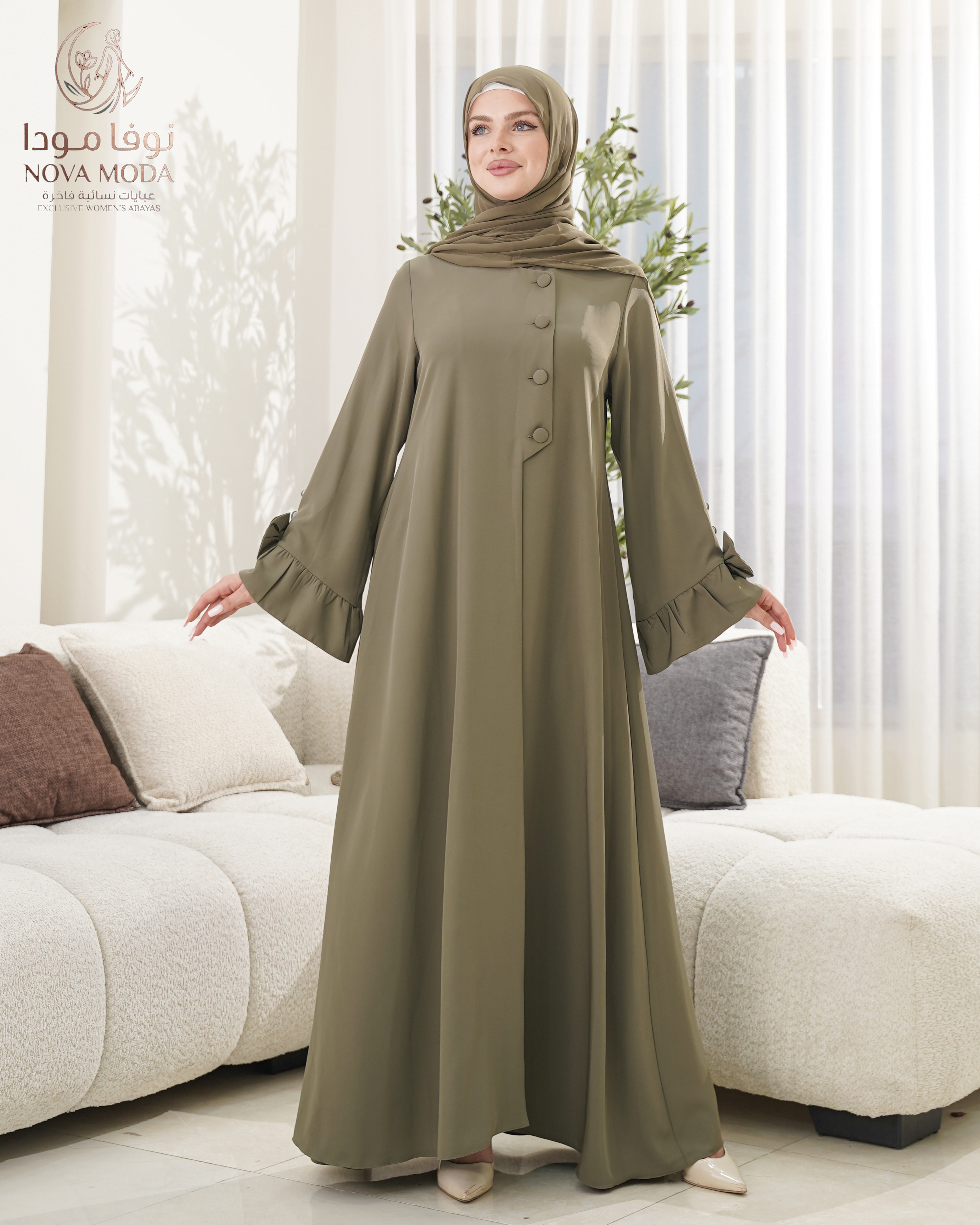 عباية ببيونة اخضر - صورة 2