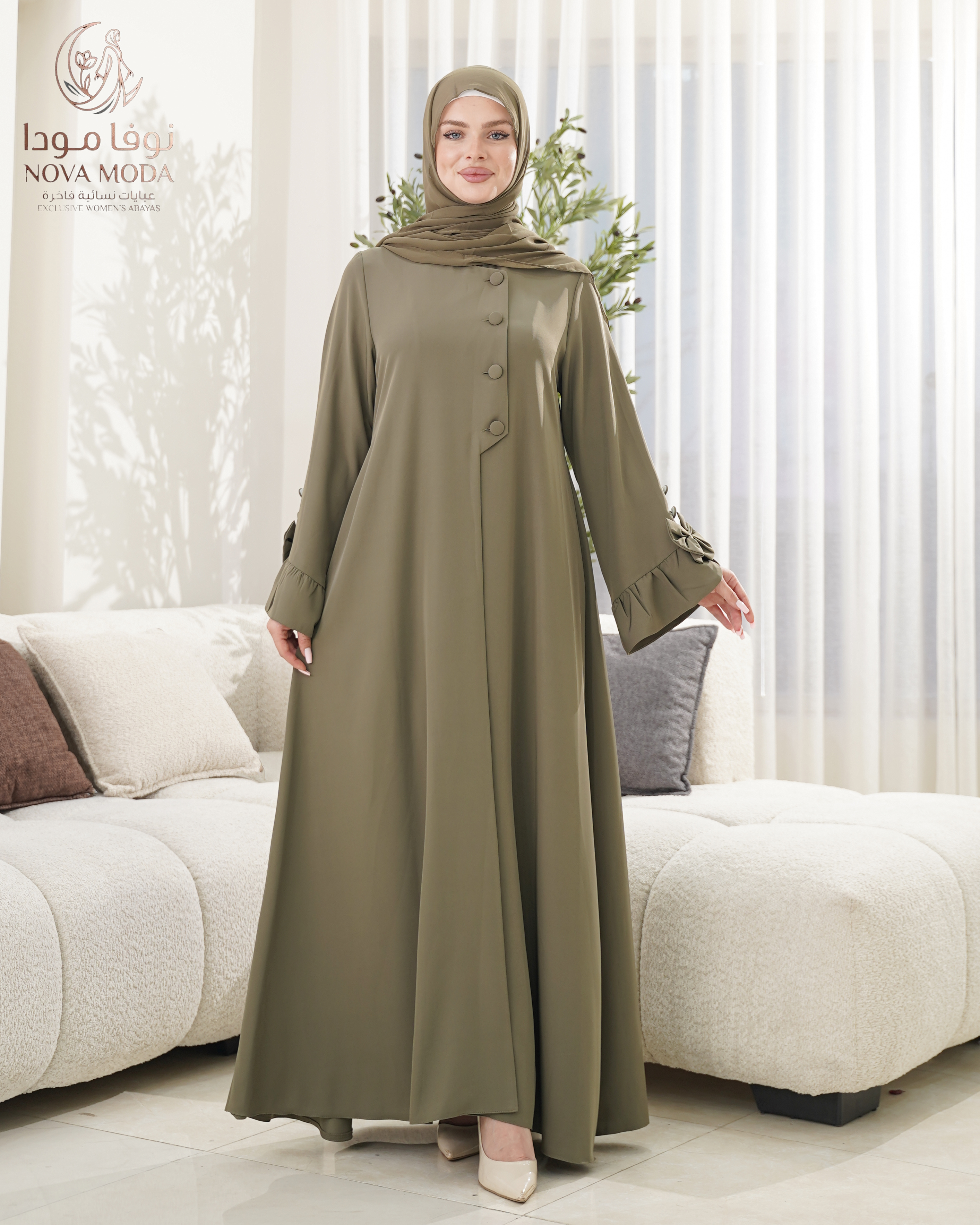 عباية ببيونة اخضر - صورة 3