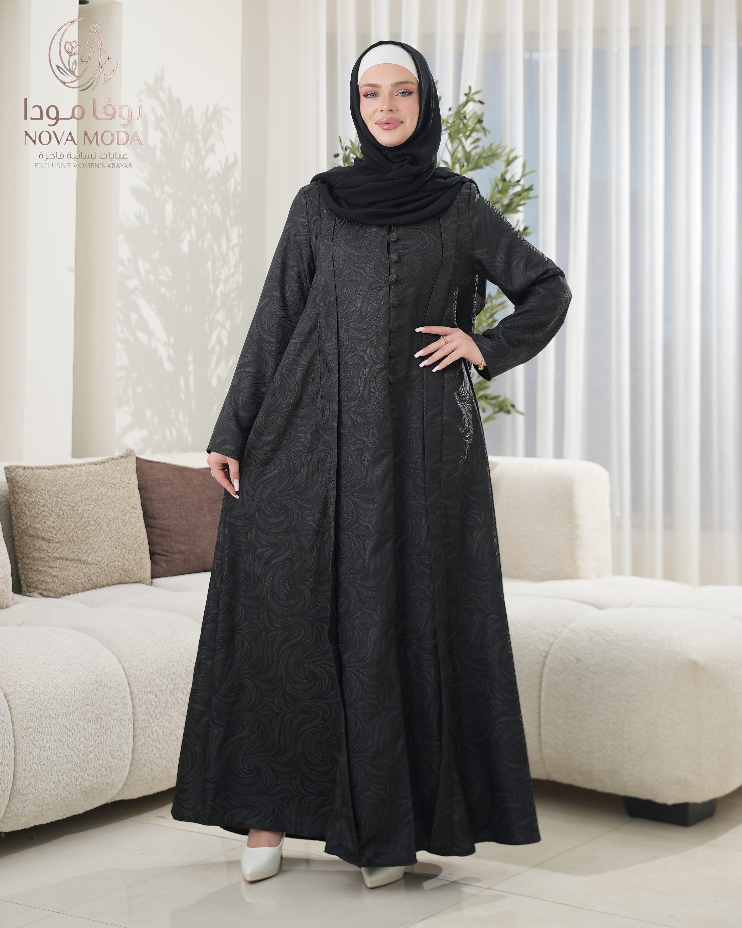 عباية جكارد اسود - صورة 5