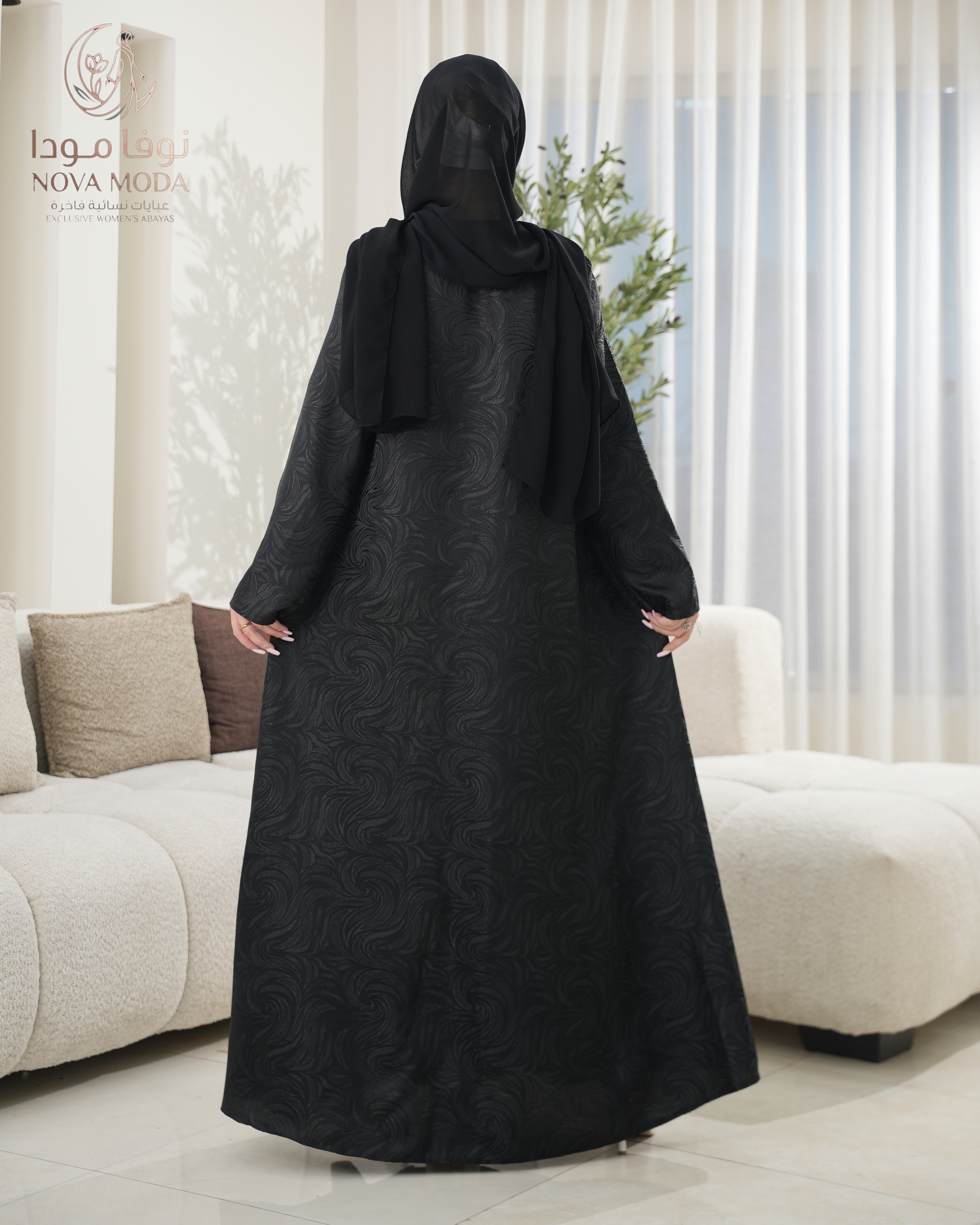 عباية جكارد اسود - صورة 6